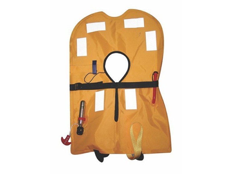 Chaleco salvavidas tipo I oceanico amarillo doble cámara inflable automatico